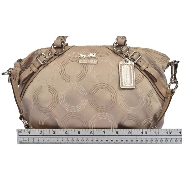 Authentic COACH Madison Dotted OP Art Sophia Shoulder Bag & Dust Protector Bag - Picture 11 of 15